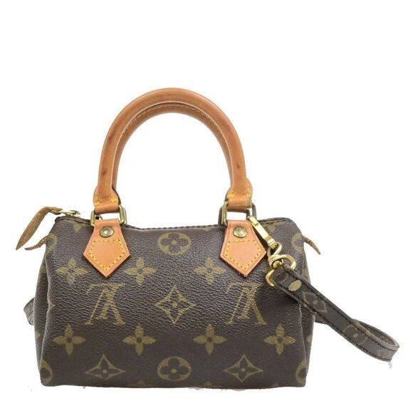 LOUIS VUITTON Mini Speedy 2Way Hand Bag Monogram Leather Brown - Picture 2 of 14